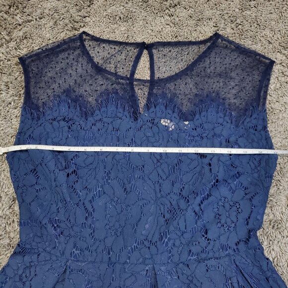 NWT Current Air Twee Blue Lace Sheer Preppy Sleeveless Mini Dress - Small - Picture 5 of 10
